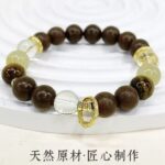 Tiannian Incense Bead Bracelet with Blonde Rutilated Quartz - Image 3