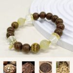Tiannian Incense Bead Bracelet with Blonde Rutilated Quartz - Image 6