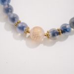Blue Sugar Heart Agate Heart Sutra Energy Five Elements Metal Energy Boost Bracelet - Image 4