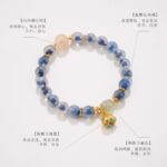 Blue Sugar Heart Agate Heart Sutra Energy Five Elements Metal Energy Boost Bracelet - Image 2