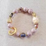 Little Nine-Tailed Fox Five Blessings Energy Crystal & Gold Foil Glass Bracelet - Image 6