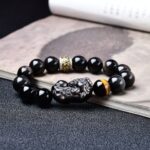 Golden Obsidian Pixiu · Apache Tears Wealth Bracelet - Image 4