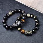 Golden Obsidian Pixiu · Apache Tears Wealth Bracelet - Image 2