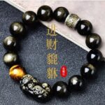 Golden Obsidian Pixiu · Apache Tears Wealth Bracelet