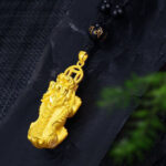 Exquisite Gold-Plated Wealth-Attracting Pixiu Pendant | Chinese Style Hand-Woven Necklace - Image 5
